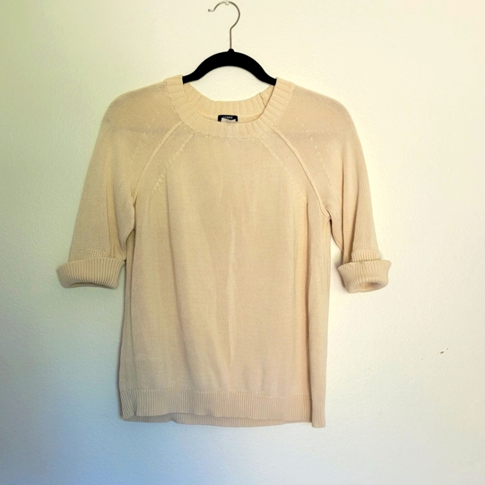 J. Crew Raglan 1/4 sleeve silk cotton sweater